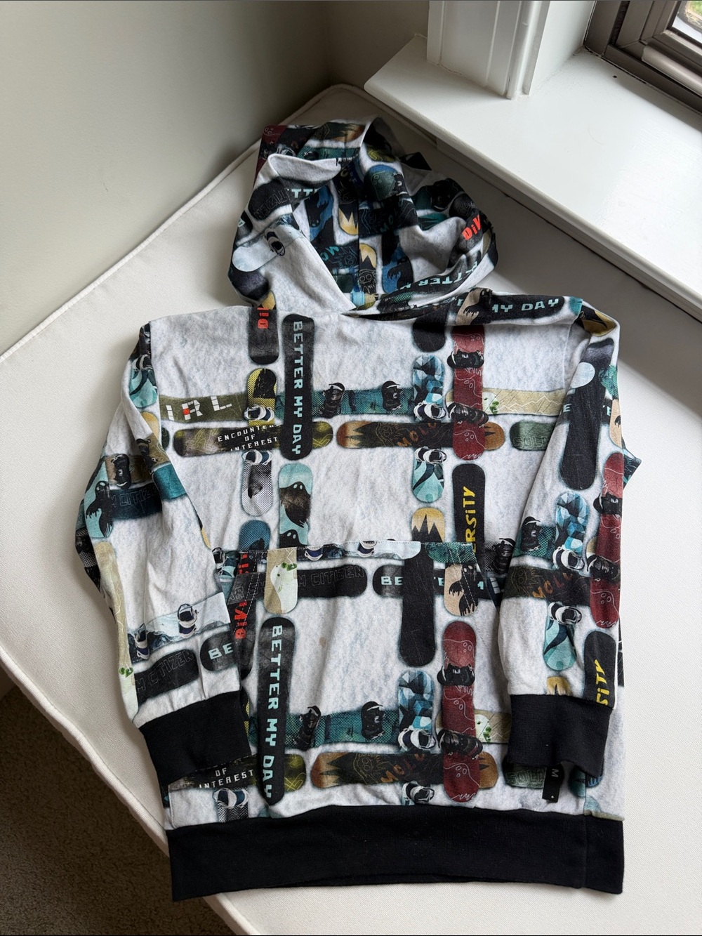 Molo Hooded Sweatshirt with Teal, Black & Yellow Graphic 6
